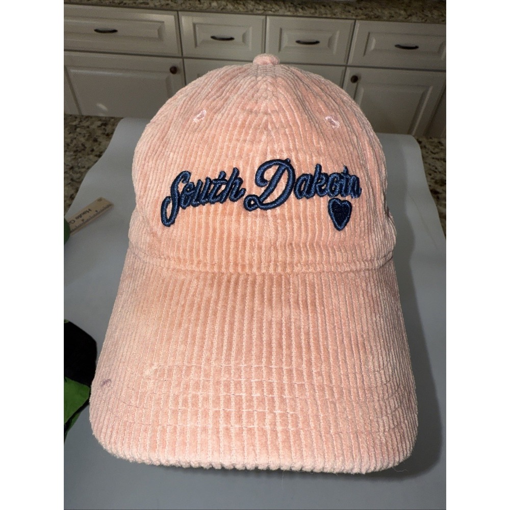 South Dakota Slideback Hat Pink OSFM Corduroy Embroidered Home Free 4935